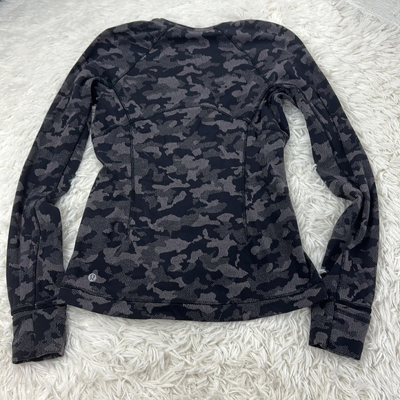 Lululemon Runderful Long Sleeve Heritage Camo Jacquard Black Lunar Rock - Picture 4 of 5